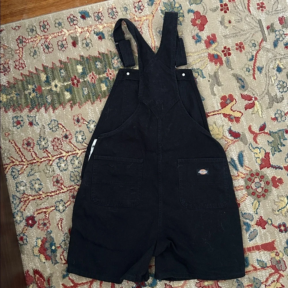 Dickies Black Short Overalls with adorable Kitty Cat Iron On - Picture 4 of 4